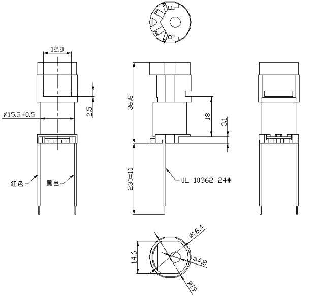 HID氙气车灯开云电子·「中国」官方网-登录入口,汽车氙气大灯电磁阀线圈-尺寸图